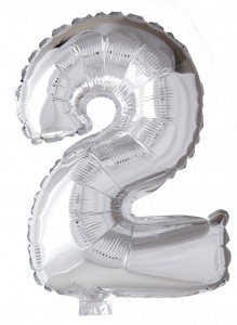 Ballons - Aluminium Argent - Chiffre 2